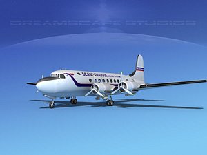 dc-4 airlines 3d model