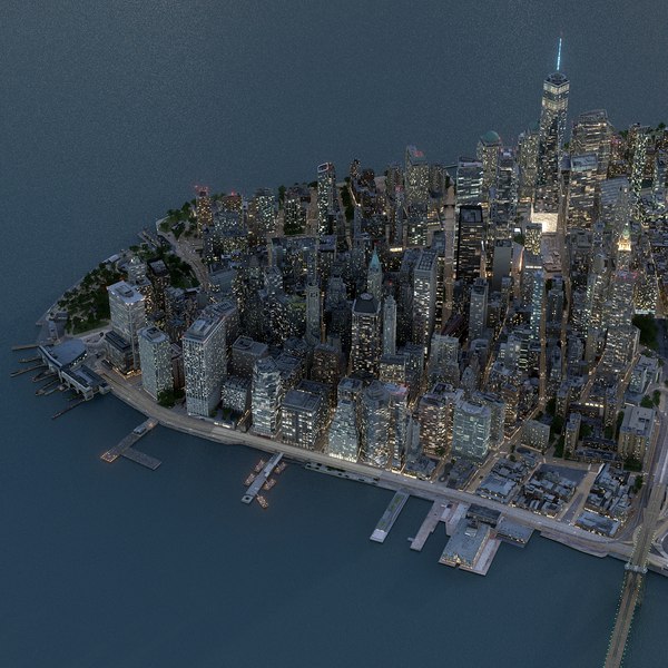 3D manhattan lower night