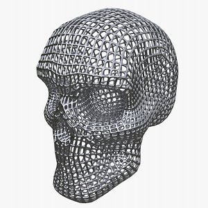 Wireframe Lattice Skull