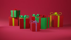 Gift Boxes Set Christmas Presents model