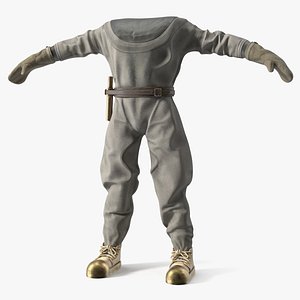 3D Traditional Diving Suit Vintage Gray