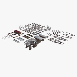 3D Large railway set model