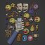 Cartoon Icons Pack - Emoji - Smiley - Sport - Ball - Music - Theater Masks - Cartoon Hand
