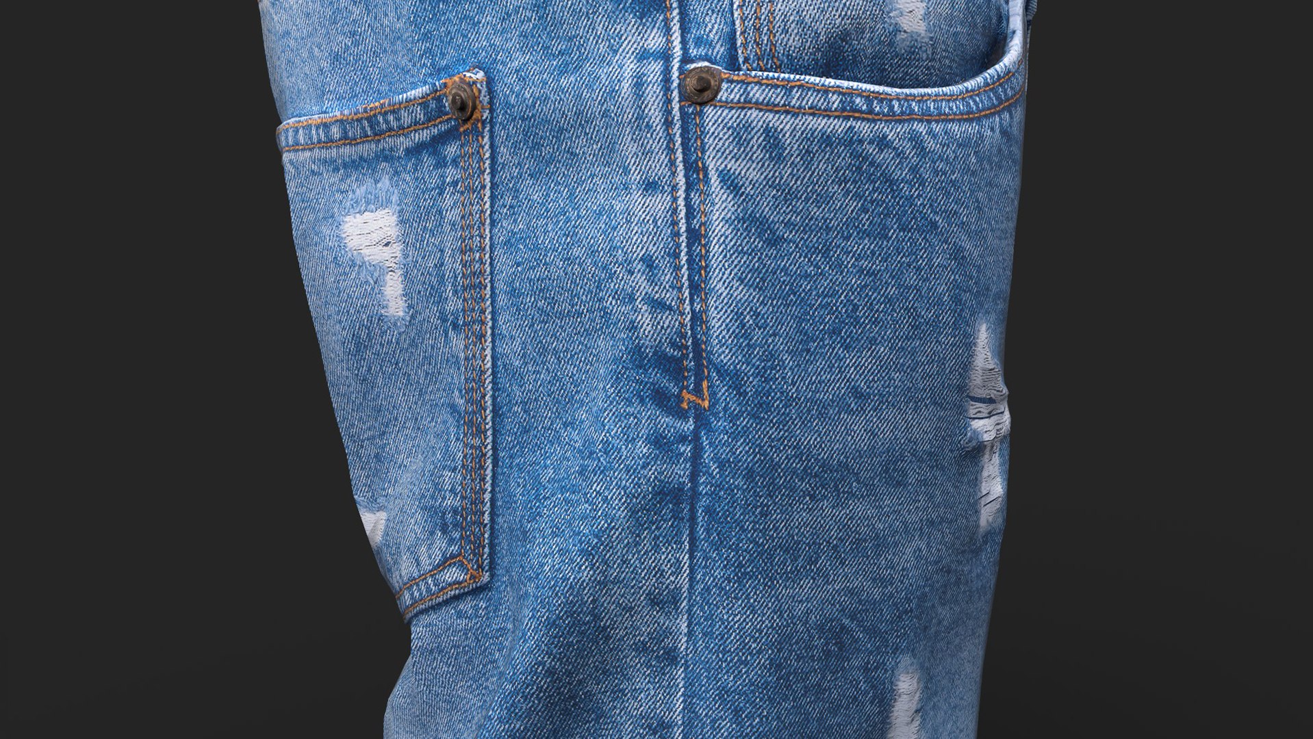 Ripped Denim Shorts - Streetwear Fashion 3D Model - TurboSquid 1976328