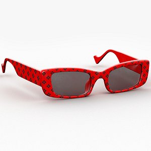 Sunglasses Retro Red PBR model