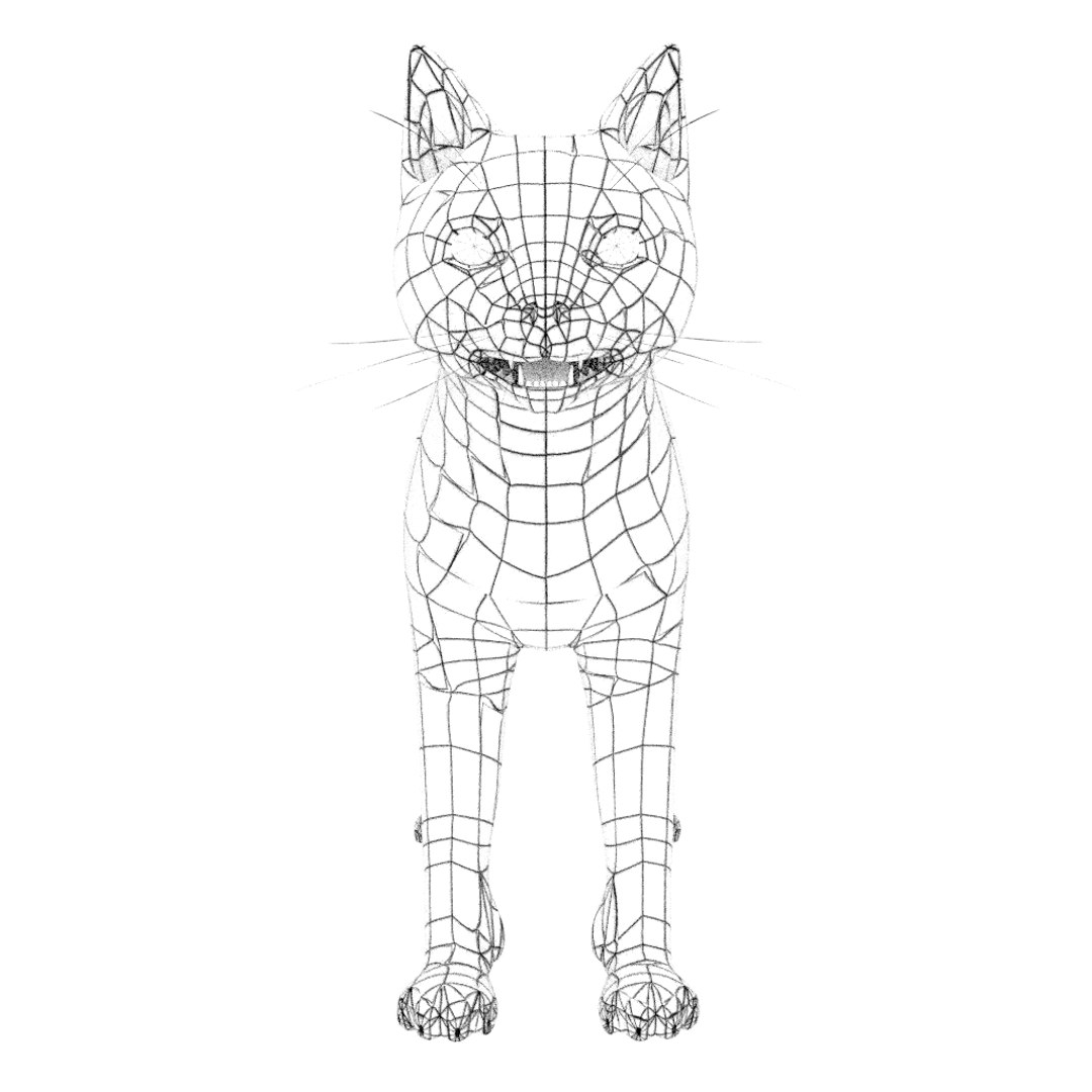 3d cat feline model