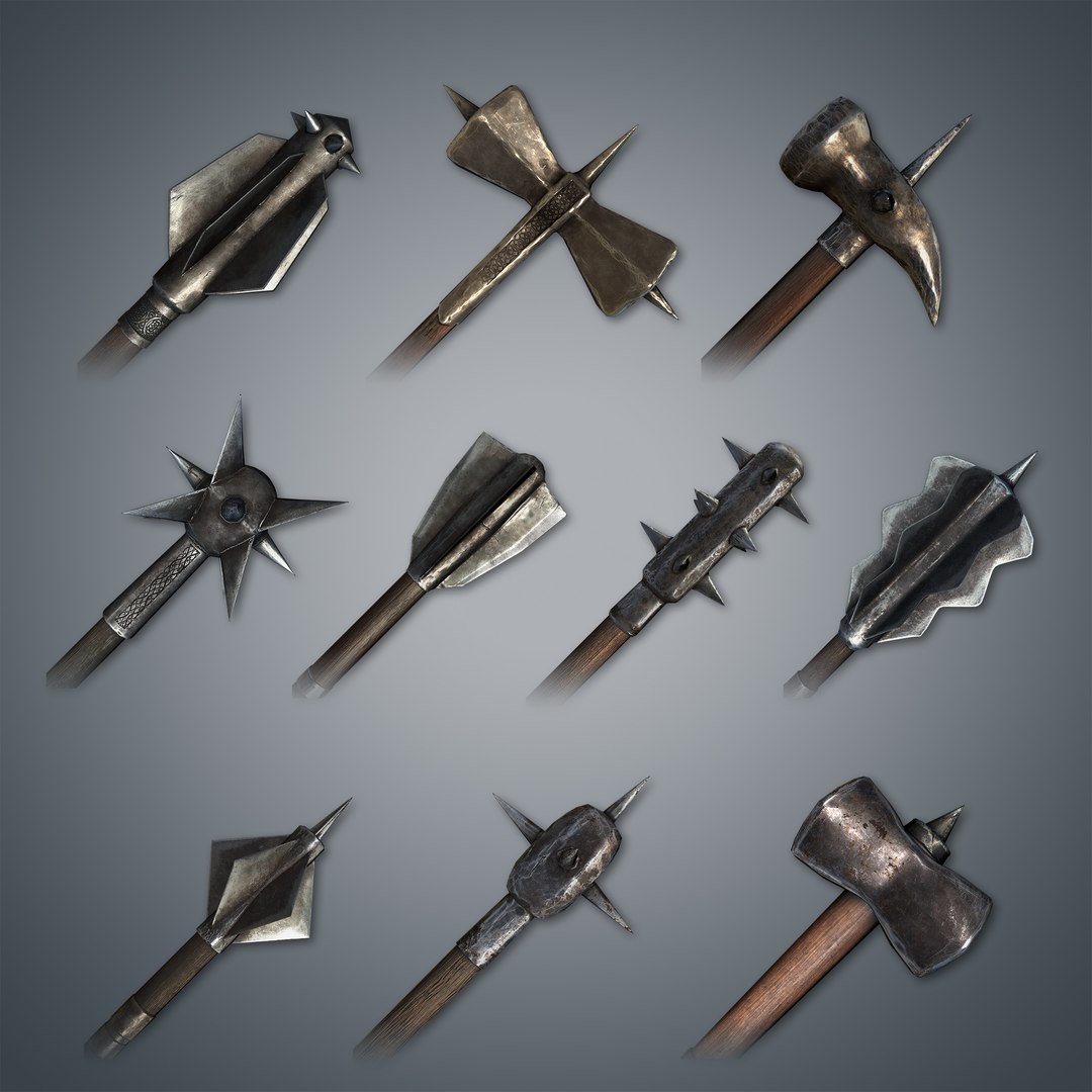 Medieval Hammers Maces Weapons 3d Model Turbosquid 1580113