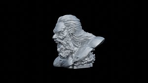 bust of angry viking 3D
