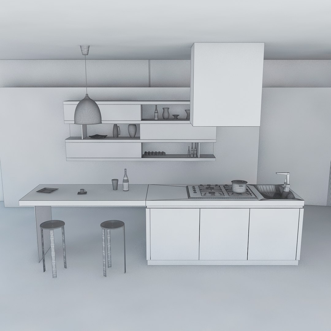 minimal kitchen scene 2011 max