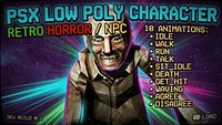 PSX Low Poly Character Retro Horror NPC - Rigged 10 Animations Low-poly 3D model
