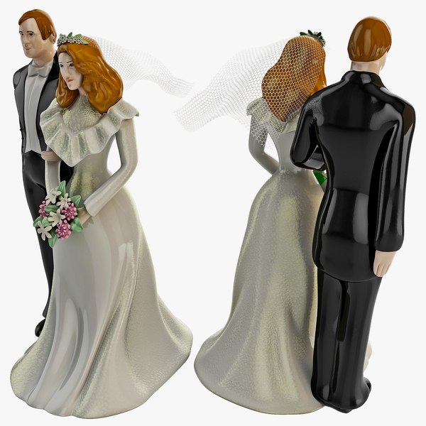 Bride groom cake topper 3D model - TurboSquid 1304470