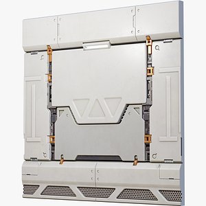 3D model Sci-fi style interior wall deck high model PBR