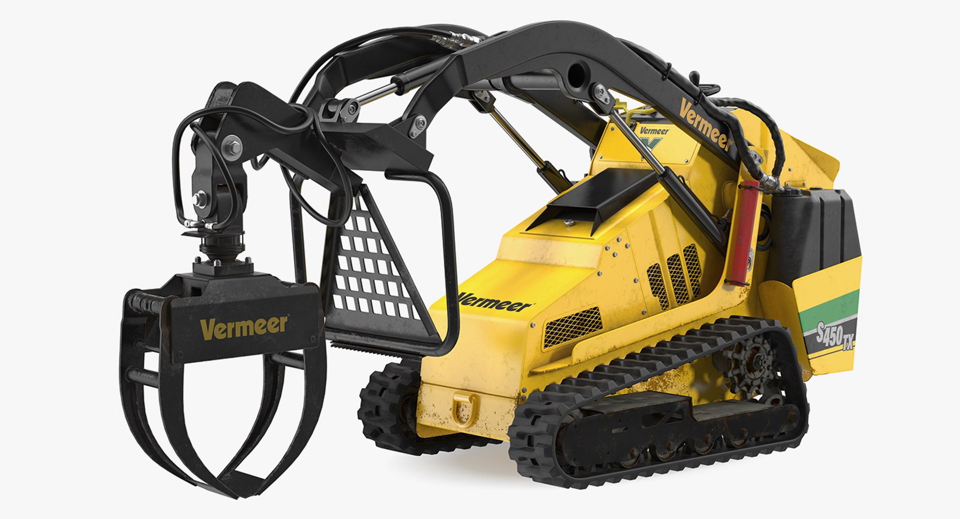 Vermeer Mini Skid Steer Loader Grapple Dirty Rigged 3D Model 3D model preview