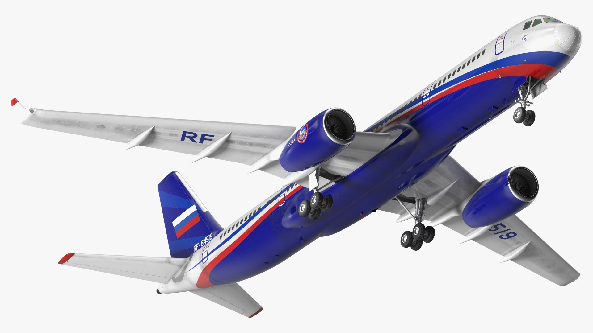 Tupolev Tu-214 Jet Airliner 3D model preview