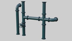 3D industrial pipes 1b model