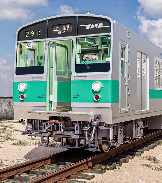 リアルな艤装列車日本の機関車詳細な内装外装常磐線国鉄JR 203系3Dモデル - TurboSquid 2067042