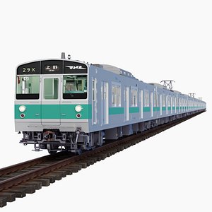 Realistic Rigged Train Japanese Locomotive Detailed Interior  Exterior Joban Line JNRJR 203 Serie 3D model