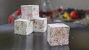 3D Turkish Delight with Coconut and Pistachio model