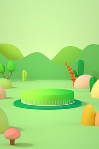c4d Spring plant green e- 3D