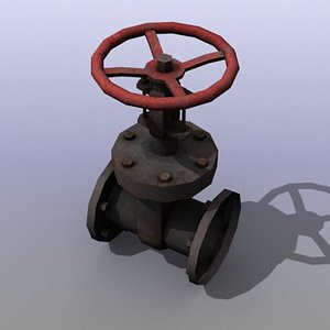 low-poly gas valve 3d model