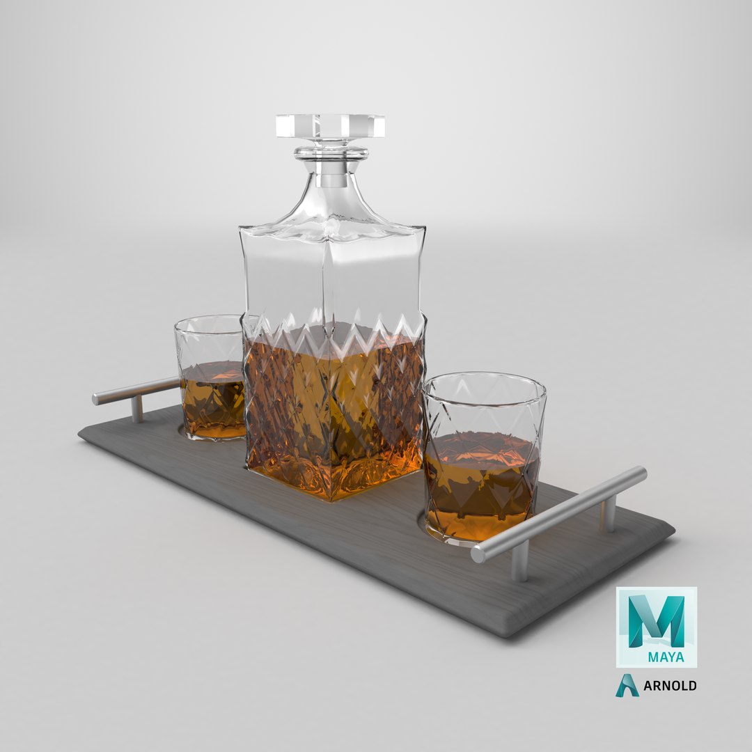 Whiskey Decanter Set 3D model https://p.turbosquid.com/ts-thumb/Hk/y5lfEi/Ot/stemcell_maya_arnold_render/png/1750714263/1920x1080/fit_q87/dc165cb60bddab3d3e8d1520067120b67e8c87ee/stemcell_maya_arnold_render.jpg