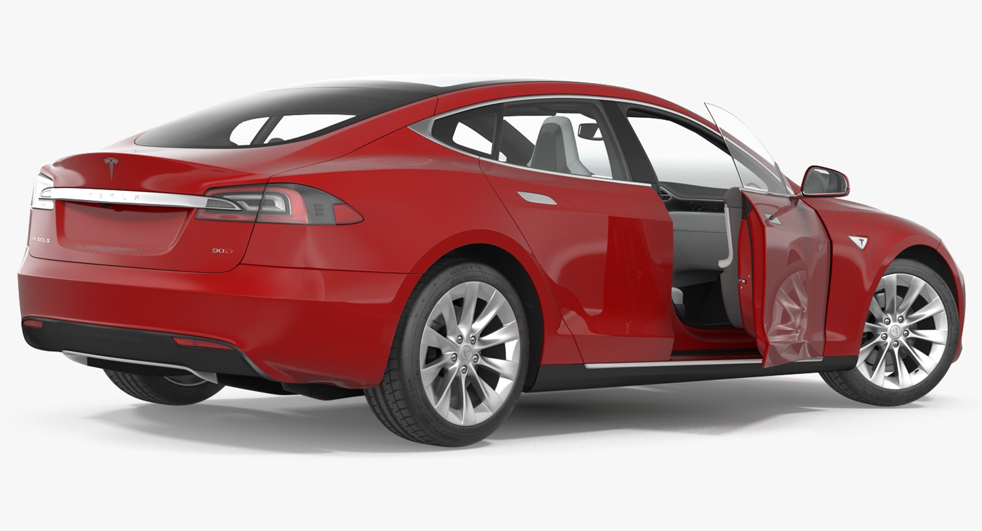 Tesla Model S 90D 2017 Rigged 3D model preview