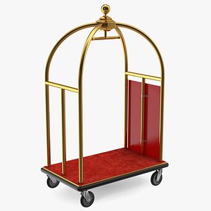 Gold Luxury Hotel Luggage Trolley Cart