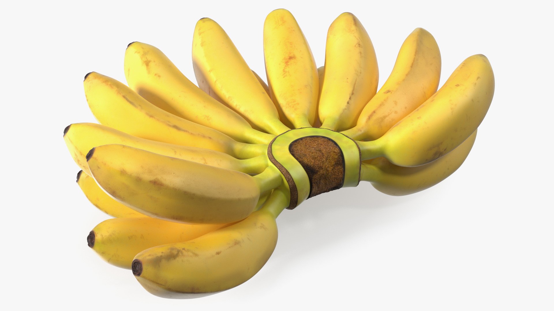 Old Ripe Banana Bunch 3D model preview