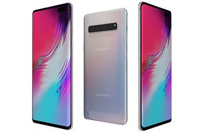 Samsung Galaxy S10 5G Crown Silver Low Poly 3D