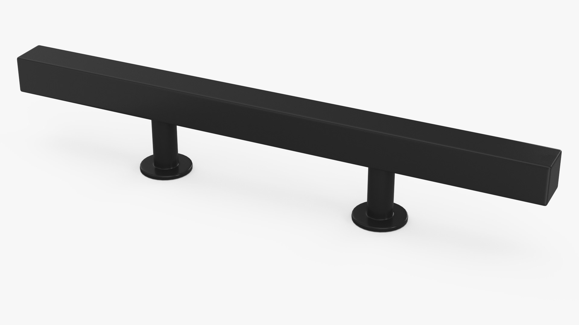 Kitchen Cabinet Handle T-Bar Black 3D model preview