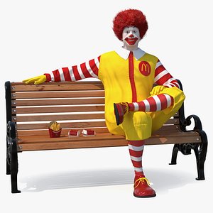Ronald McDonald Having Lunch on Bench Fur