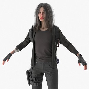 3D Post-Apocalyptic Survivor Girl model