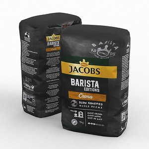 Coffe Bag Jacobs Barista Crema Whole Beans 2021 3D model