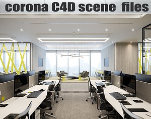 Corona for C4D scene files - Office Space 3D model