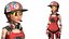 漫画 3D リグ付きサパーダンサーガール - エラキャラクター 3D モデル