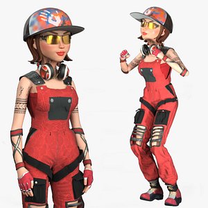 3D Cartoon 3D Rigged Supper Dancer Girl-Ella Character 3D Model model