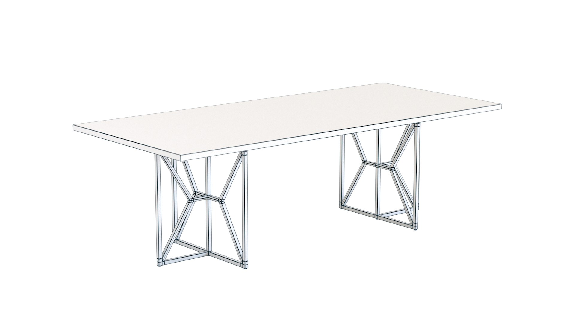 3D CrateBarrel Hayes Rectangular Table Model - TurboSquid 1776645