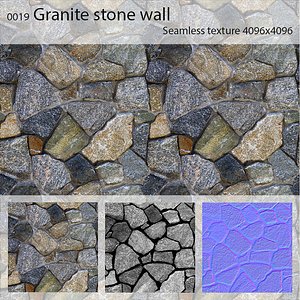 0019 Granite stone wall
