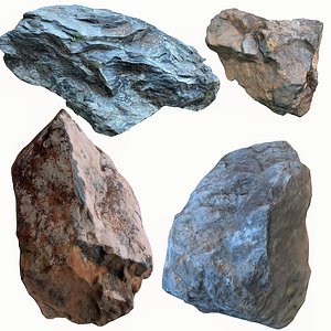 Scan stone collection Low-poly