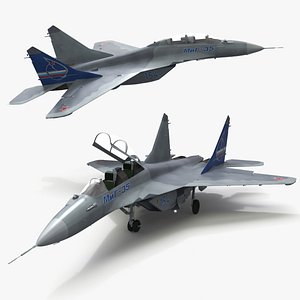 Mikoyan MiG-35 Fighter Jet on Gear Rigged for Cinema 4D