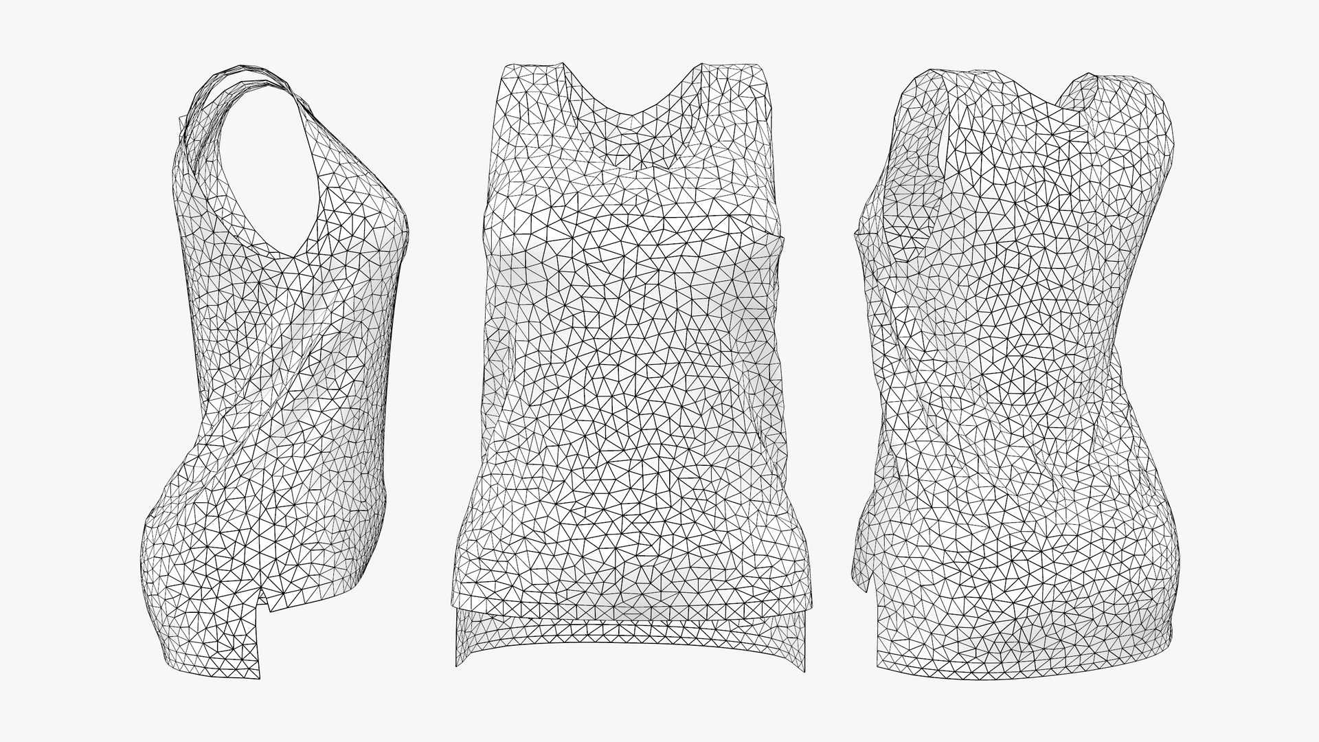 Ladies Back Hem Tank Top 3D Model - TurboSquid 1820912