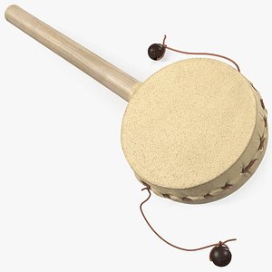 3D vintage rattle drum folk