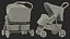 3D Double Baby Stroller