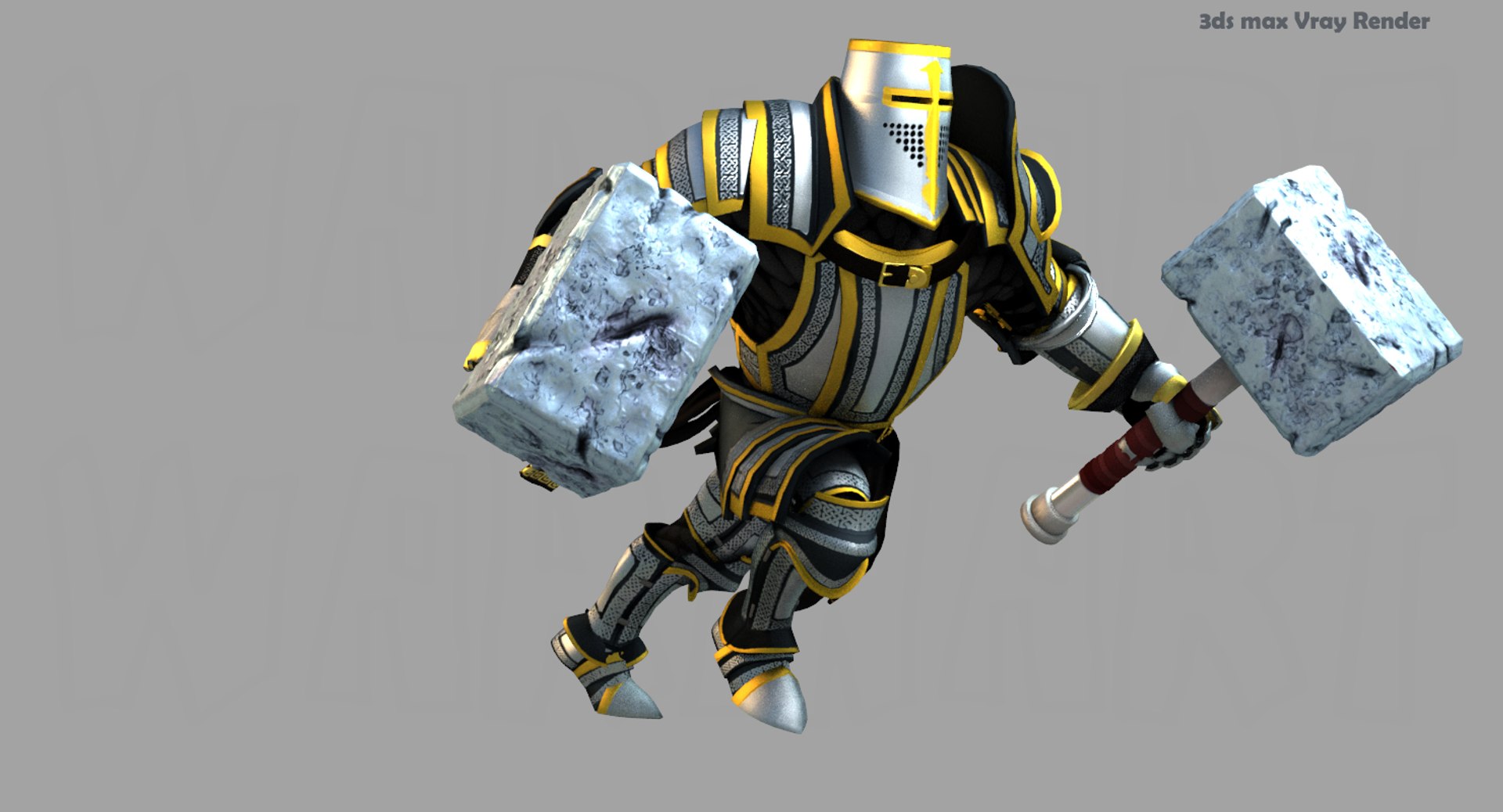 3d model rigged knight series