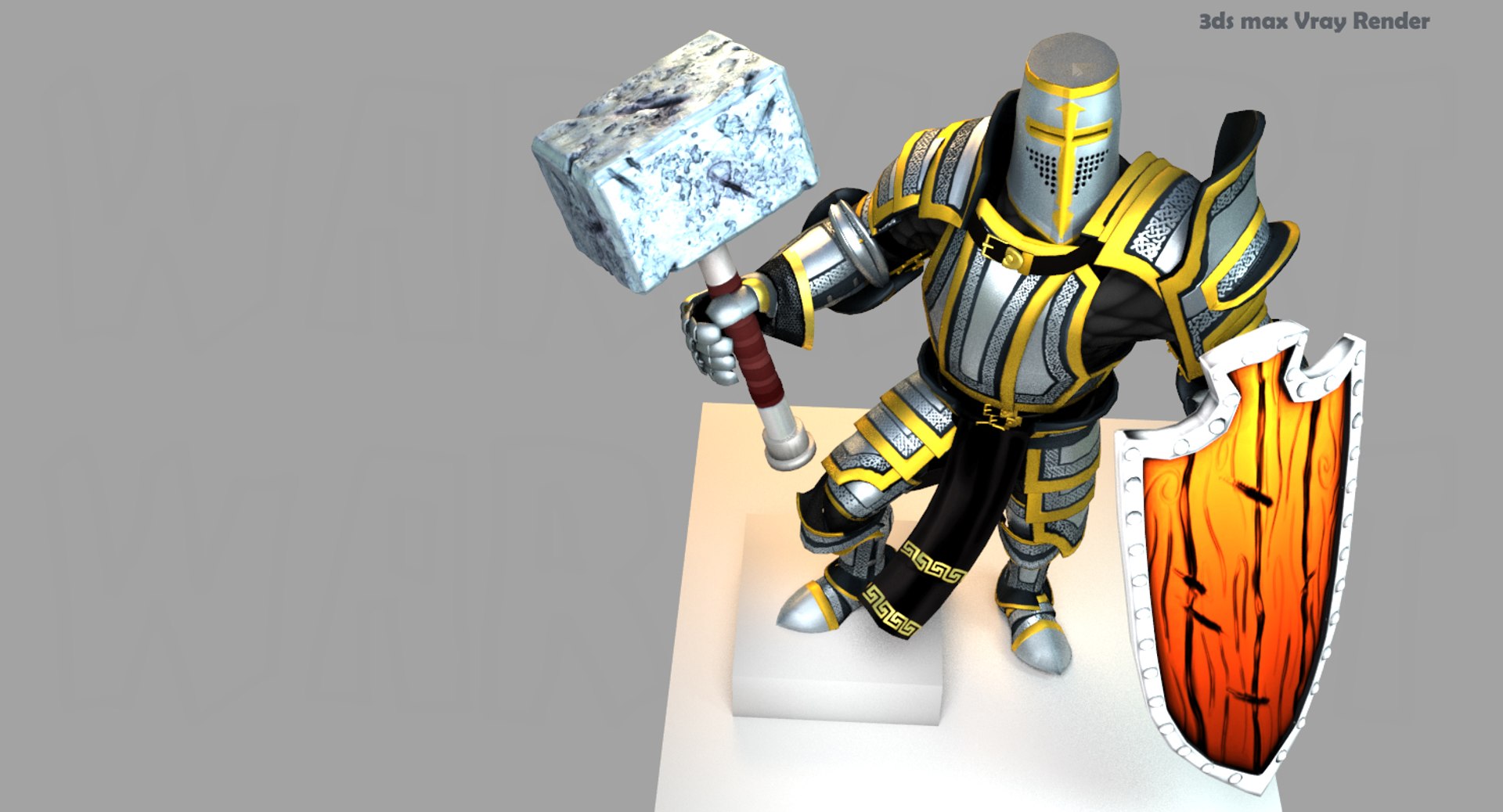 3d model rigged knight series