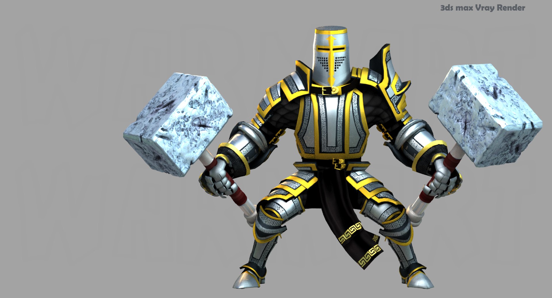 3d model rigged knight series