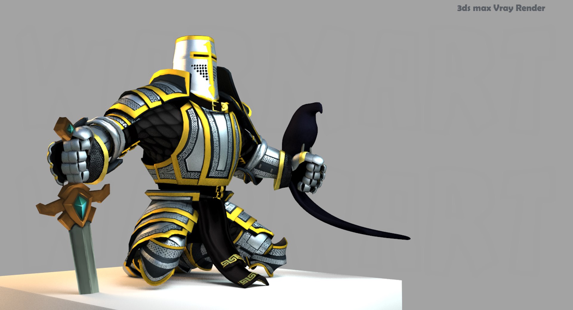 3d model rigged knight series