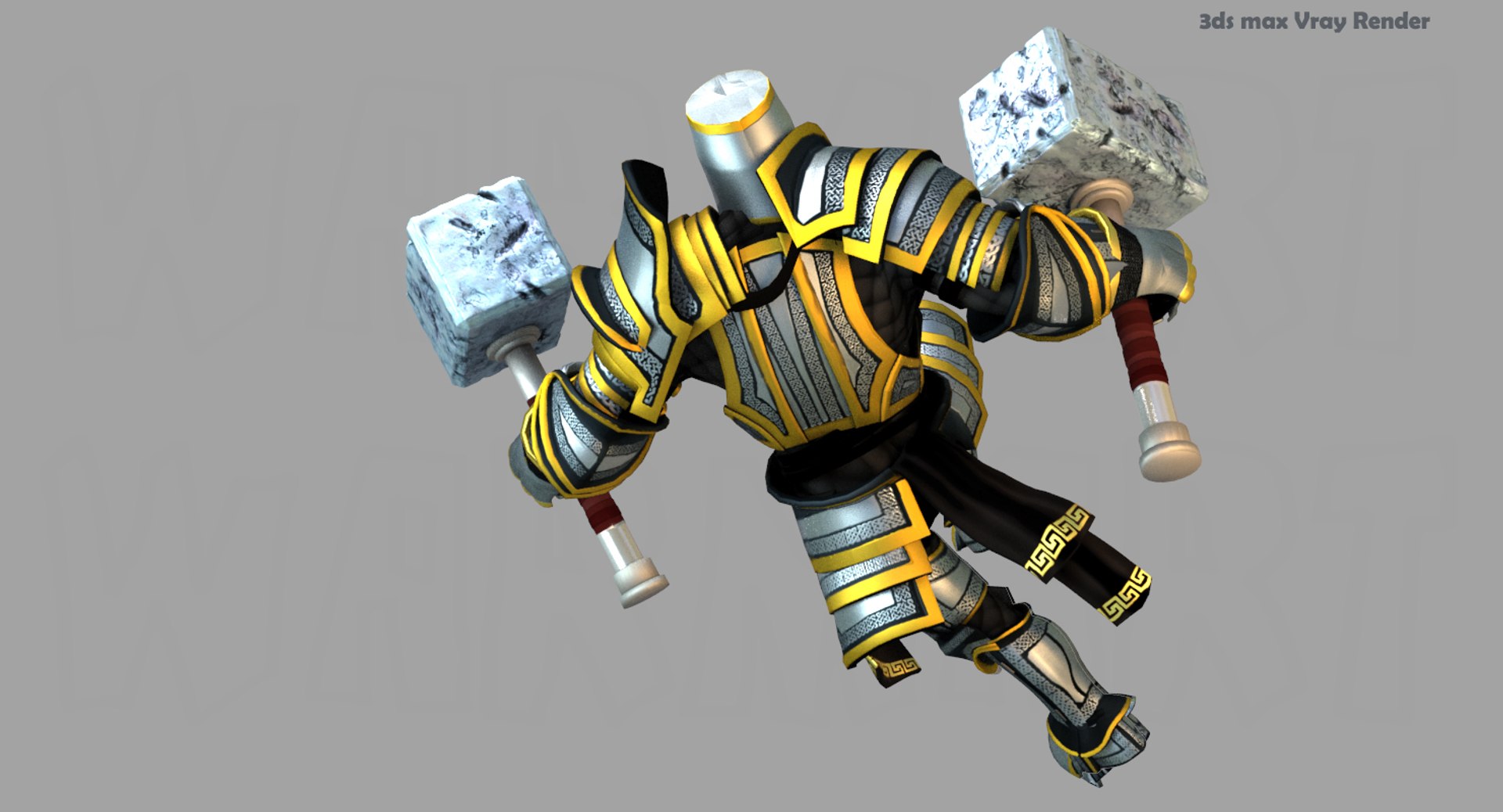 3d model rigged knight series
