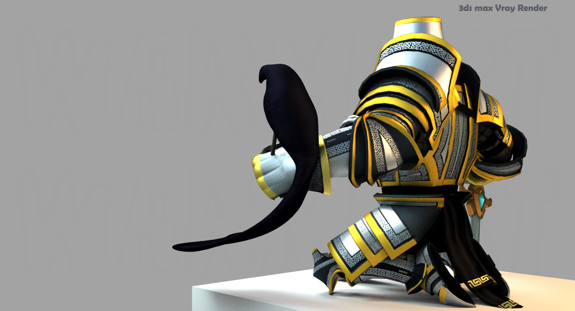 3d model rigged knight series
