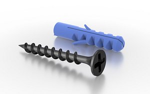 3D screw plastic dowel